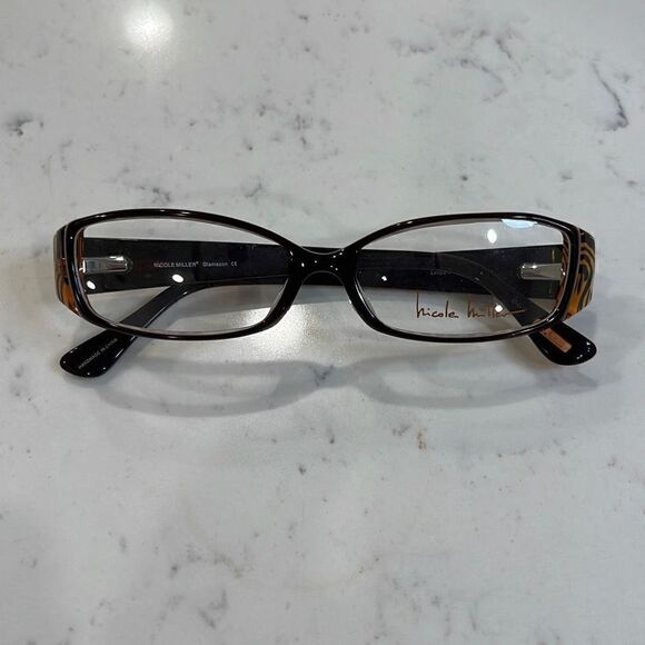 Nicole Miller black & brown zebra print, women’s eyeglass frames - Picture 1 of 6
